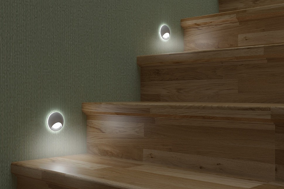 Круглые встраиваемые светильники Integrator для лестницы