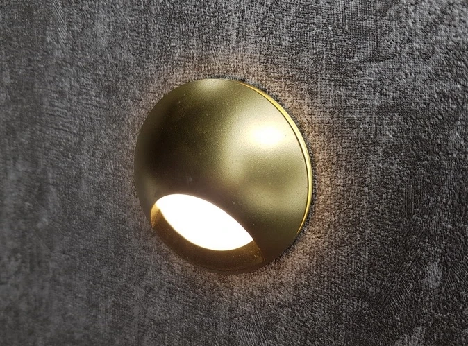 Влагозащищённый круглый светильник золото Integrator Aura IT-007-Gold IP-65