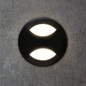 Чёрный круглый встраиваемый светильник для лестницы