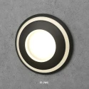 Чёрный круглый светодиодный встраиваемый в стену светильник для подсветки лестницы