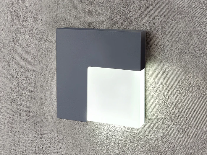 Серый квадратный светильник уголок Integrator Stairs Light IT-755-Gray