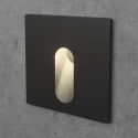 Квадратный встраиваемый чёрный светодиодный светильник на стену