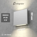Квадратный светодиодный встраиваемый светильник Integrator Duo IT-002 для лестницы