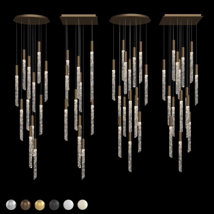 Подвесной светильник со скосом и пузырьками IT-Laser-Bubbles-45