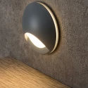 Серый встраиваемый LED светильник для лестницы