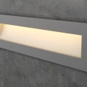 Серый прямоугольный встраиваемый в стену светильник для лестницы