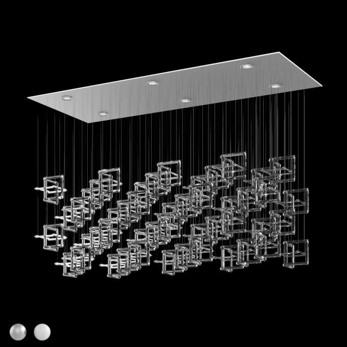Люстра с подвесами из стекла IT-Geometry-48 Люстра со стеклянными подвесами Integrator IT-Geometry-48