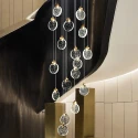 Высокая люстра подвесная светодиодная для лестницы Integrator Crystal Rain IT-683