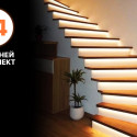 Подсветка лестницы светодиодной лентой на 14 ступеней