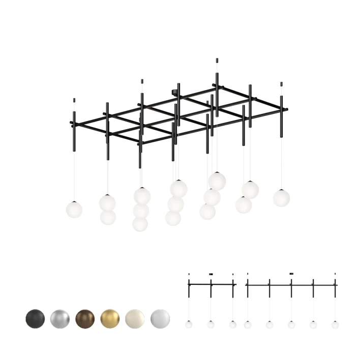 Подвесной светильник Integrator Mesh of pipes with balls, LED шары