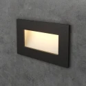 Чёрный встраиваемый прямоугольный светодиодный светильник для лестницы