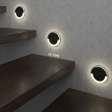 Встраиваемый круглый светильник серебро Integrator Stairs Light IT-739-WW-Alum