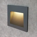 Серый квадратный встраиваемый светильник для лестницы
